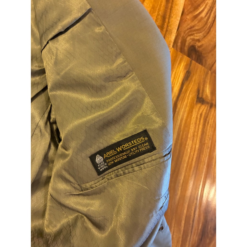 Hart Schaffner Marx Mens 40R Gray Wool 2 Piece Suit Pleated Pants Ariel Worsteds - Picture 3 of 8